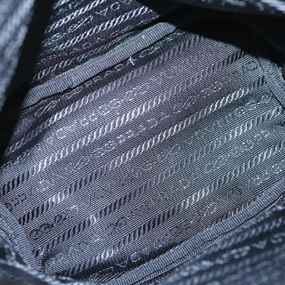 PRADA Triangle Plate Drawstring Shoulder Bag Black - image 4